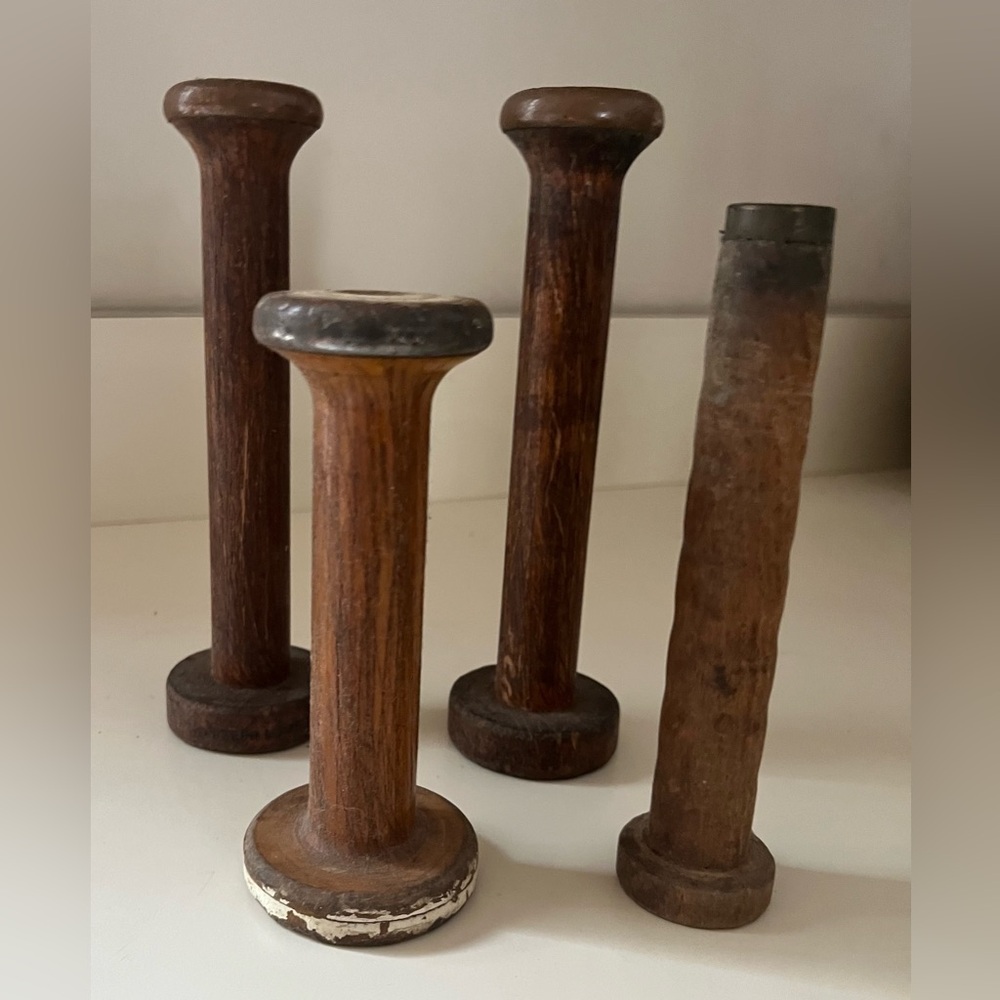 Vintage Wooden Spool Set
